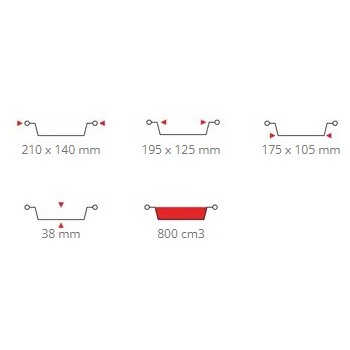 Vaschetta alluminio laccato bianco/rame 2