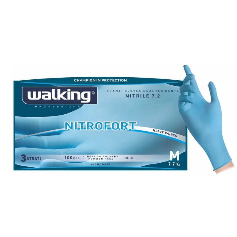 Guanti NITROFORT Blu 7 g Microgrip Riutilizzabili